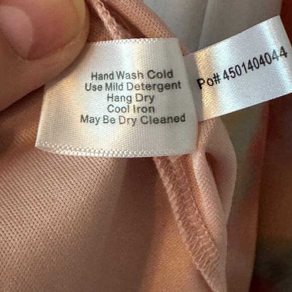 Boston Proper Waterfall Cap Sleeve Flowy Maxi Dress Pink Blue Green Womens 2 - Picture 10 of 10